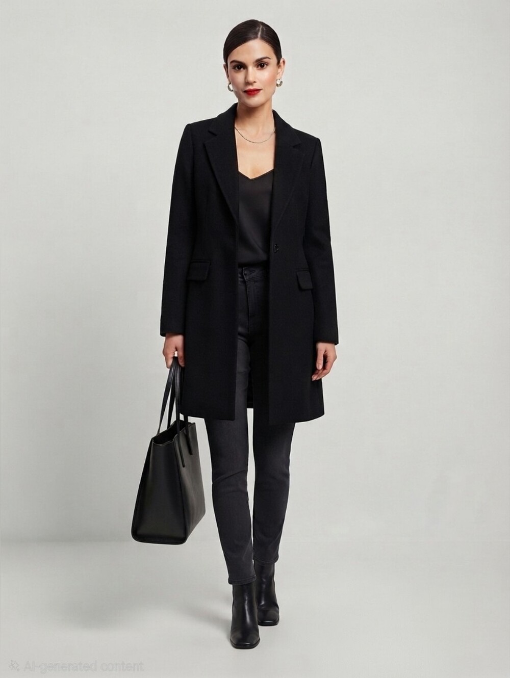 DKNY Black Coat Size Medium